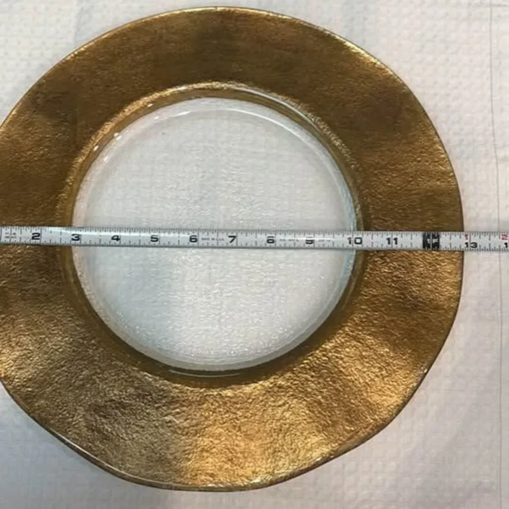 Gold Rimmed Glass Charger Plate